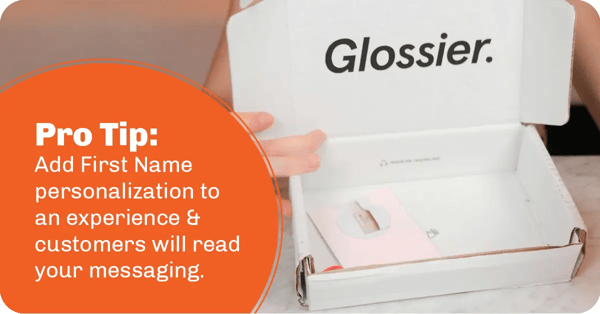 Glossier's unboxing experience lacks personalization