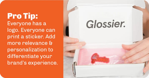 Glossier's unboxing experience was branded acceptably but could have been better