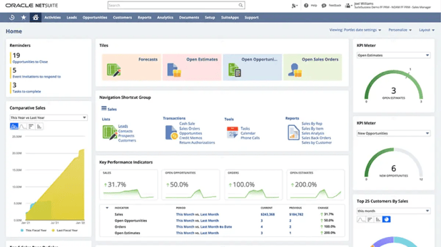 Oracle NetSuite Screenshot
