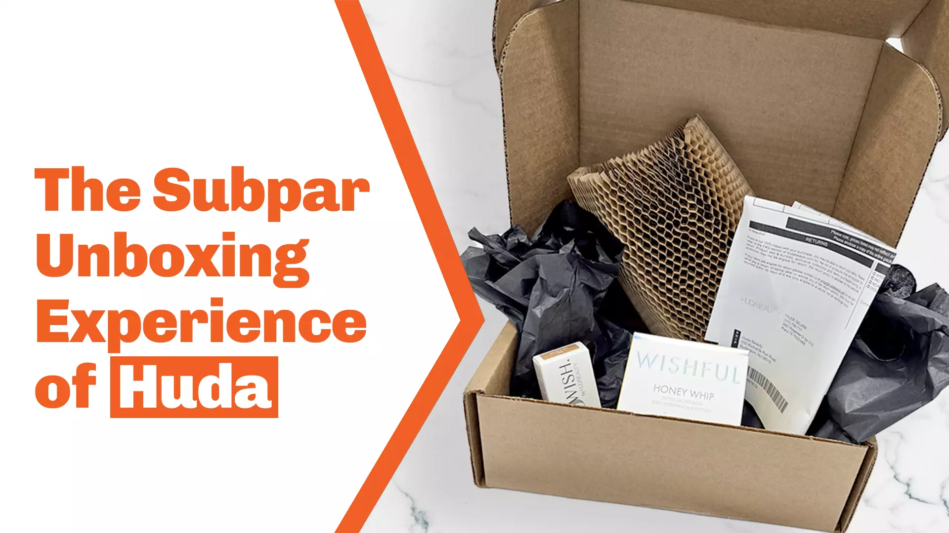An unboxing marketing video about Huda's experience