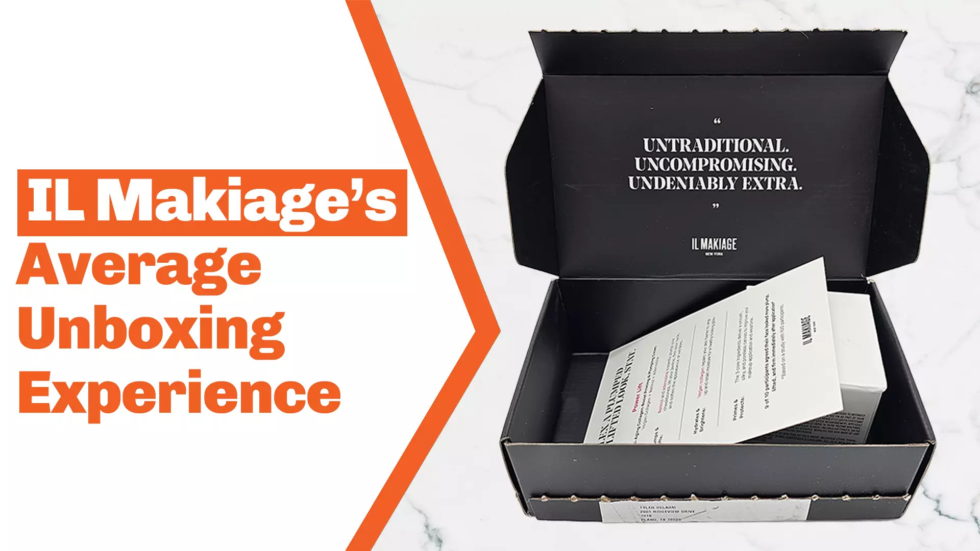 An unboxing marketing video about IL Makiage's experience