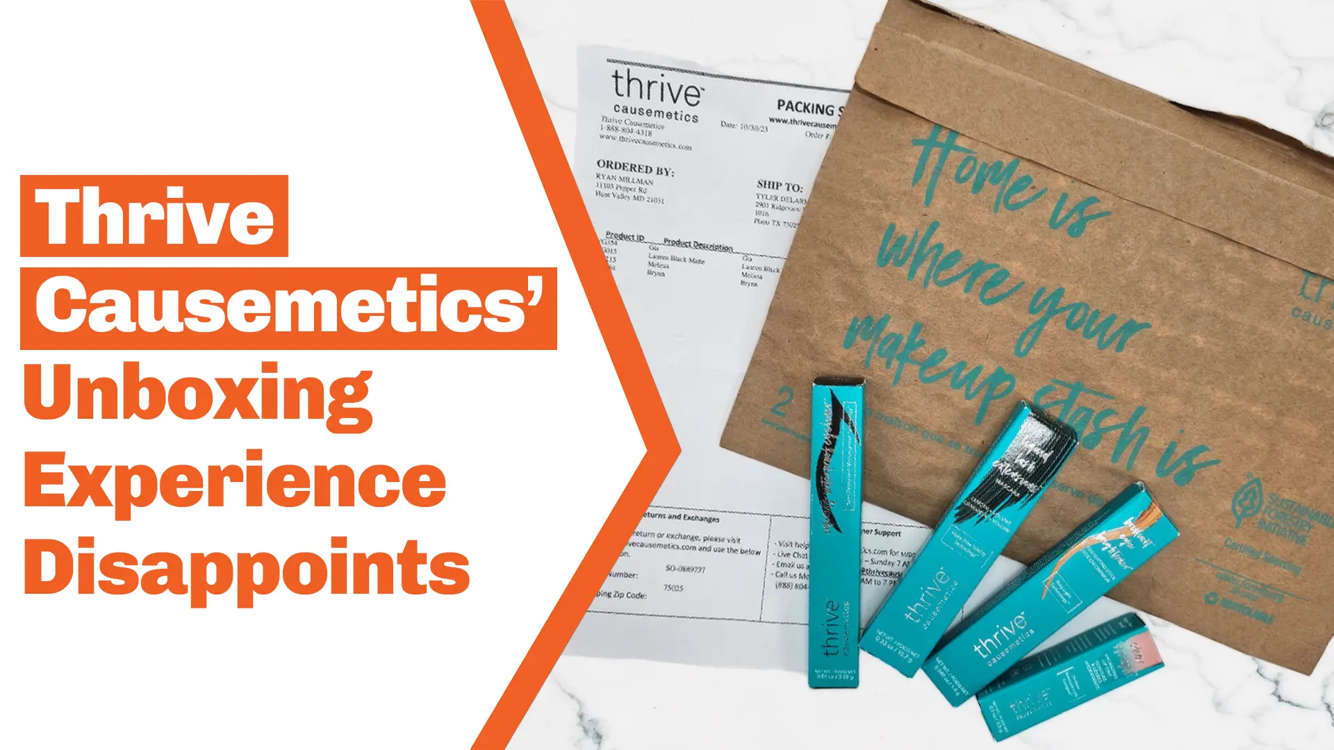 An unboxing marketing video about Thrive Causemetics' experience